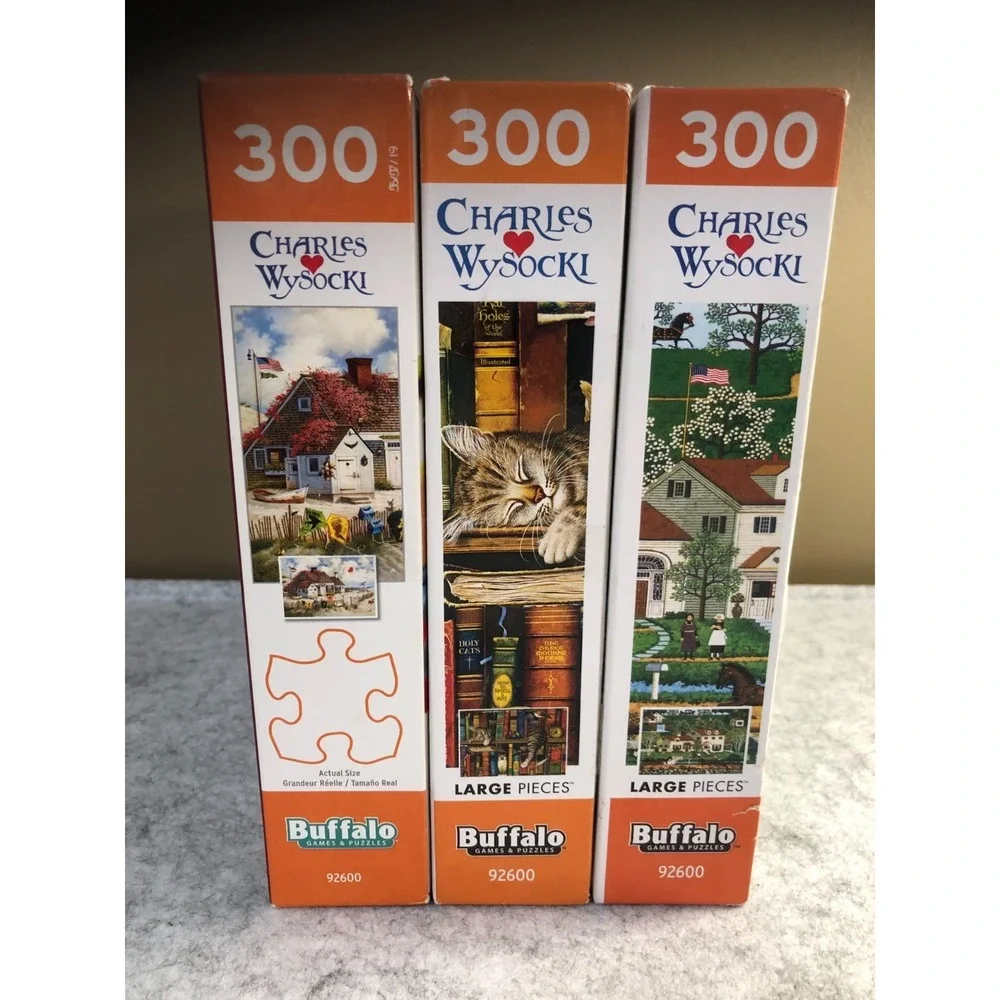 3 ~Charles Wysocki 300 Pc Puzzles ~Root Beer Break~Gingernut Valley~Frederick